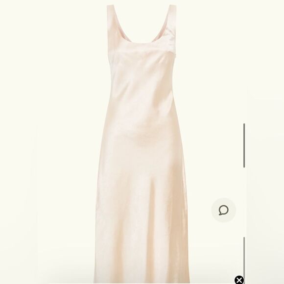 Meshki Tamara Satin Iridescent Slip Midi Dress - Apricot - Picture 5 of 5